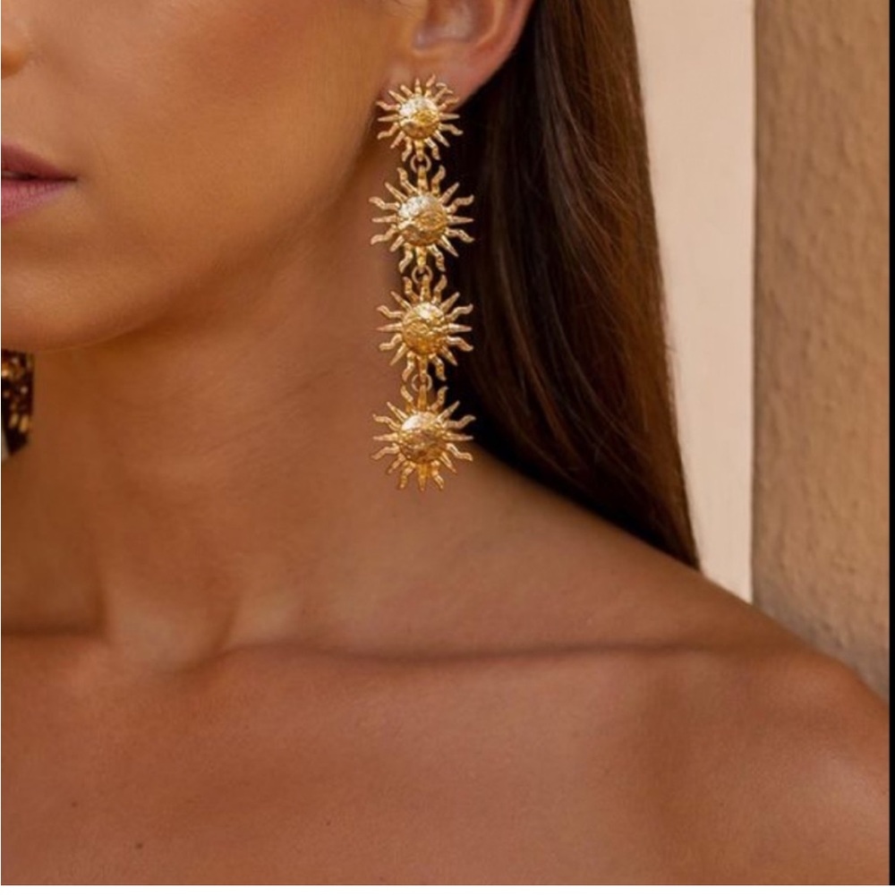 Zara Gold Sunburst Earrings